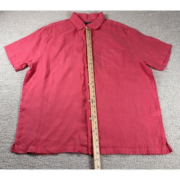 Daniel Cremieux Classics Short Sleeve Linen Button Down Shirt Pink Men’s Size XL - Picture 3 of 6